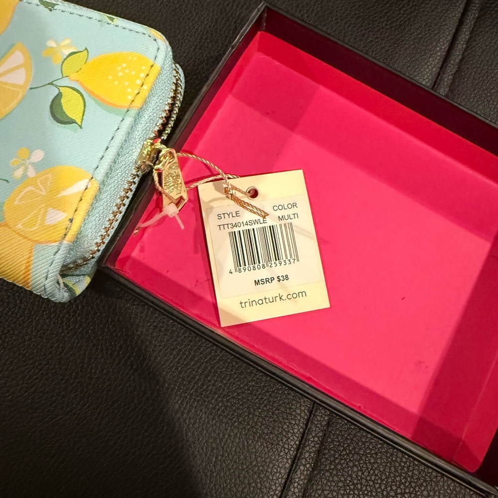 Trina Turk Lemon Print Tote bag and wallet- Blue and Yellow - Picture 6 of 16